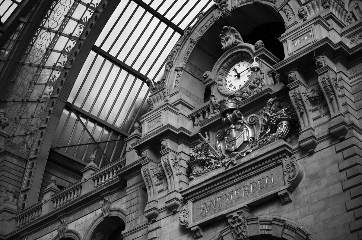 The grand hall of Antwerp Central railway station